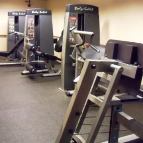 The cardiovascular exercise equipment at Du Bois College House