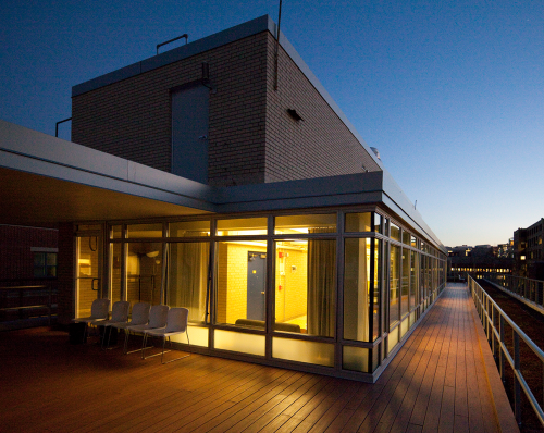 Kings Court English's rooftop lounge in twilight