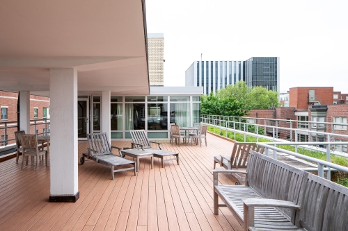 Kings Court English's rooftop lounge in daylight