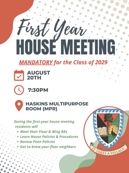 First Year House Meeting