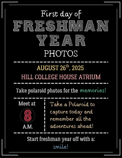 First Day of Freshman Year Photos August 26th at 8AM