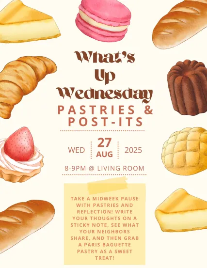 What's Up Wednesday 8/27 @ 8PM in Living Room