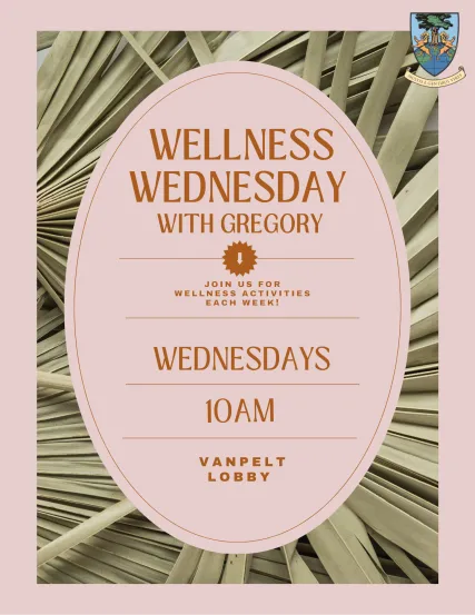 Stop by the Van Pelt Lobby for Wellness Wednesdays! Each week, discover new activities, helpful resources, and open conversations focused on your well-being. From stress relief to campus support services, it's your midweek moment to recharge, connect, and care for yourself.