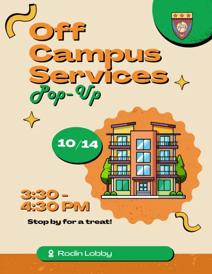 off campus services pop up october 14 treats stop by