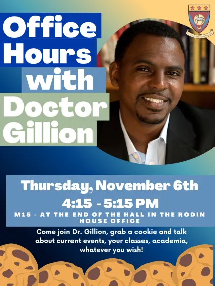 office hours with doctor gillion cookies thursday november 6 4:15pm