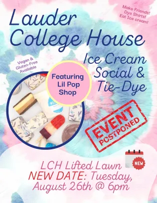 Lauder College House Ice Cream Social featuring Lil Pop Shop 8/26/25 at 6pm on Lifted Lawn