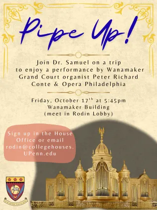 pipe up doctor jamuna samuel organ concert wanamaker building friday october 17 at 5:45pm meet in rodin lobby