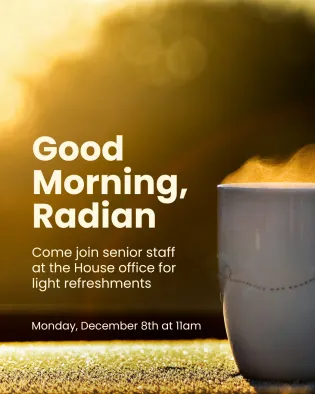 Good morning radian. Drink mug.