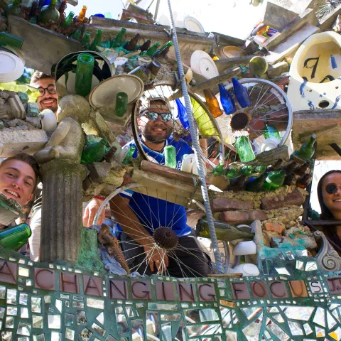 Lauder residents visiting the Magic Gardens by Philadelphia artist Isaiah Zagar