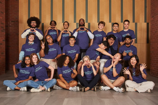 Hill's 2024 RA Team. This is the relaxed, "silly" shot with members making heart shapes with their hands.